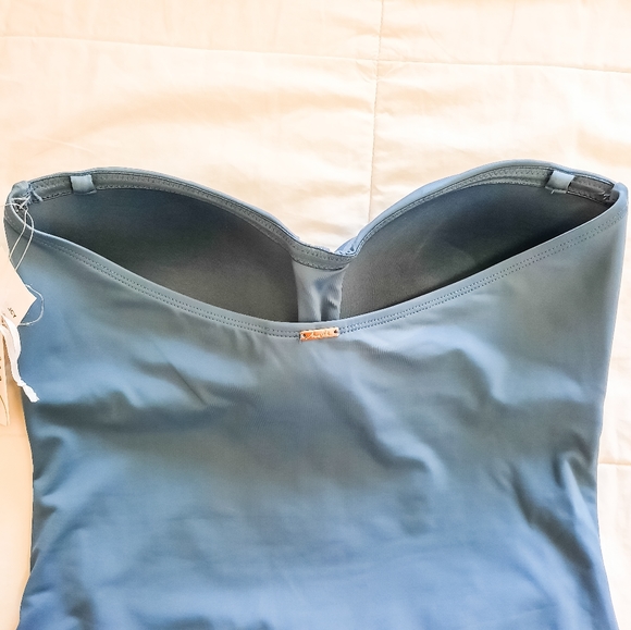 SOLD - ANNE COLE slate blue one piece swimsuit - Picture 3 of 4